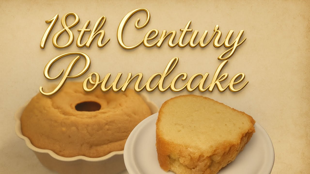 18th Century Pound Cake on rustic background