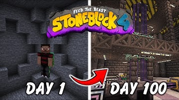 I Spent 100 Days in StoneBlock 4 - The BEST Stoneblock Yet!