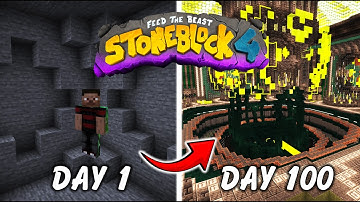 100 Days in StoneBlock 4 - A Skyblock.. But Stone