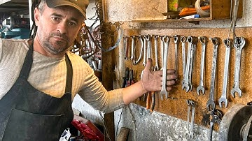 From Metal Wrench to a Shiny Sharp Blade 🔥 Knife Forging Process