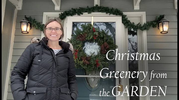 Christmas Decorations with Greenery from the Garden and Thrifted Treasures