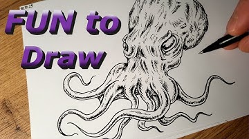 Why Octopus Are So Fun to Draw | Ink Drawing Process