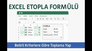 EXCEL ETOPLA FORMÜLÜ | Belirli Kriterlere Göre Toplama Yap