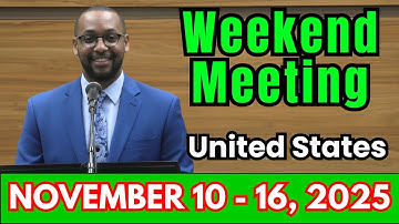 Weekend Meeting 2025 | Watchtower Study ( November 10-16) | United States | Weekend Meeting