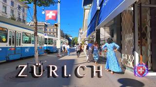 SWITZERLAND ZURICH ✨ Stroll to Bahnhofstrasse from Zentralhof 4K HDR Niederdorf / Love Lock Bridge