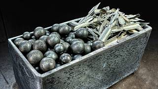 Forging a Damascus Knife from Metal Spheres & Scraps