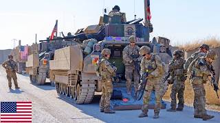 US Army in Syria. Bradley fighting vehicles as part of coalition forces.