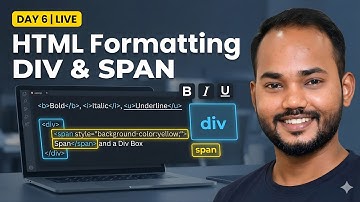 Day 6 LIVE | HTML Formatting Tags Explained Bold, Italic, Underline, Superscript, Subscript, etc