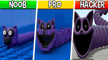 Lego HUNGRY CATNAP WORM : Noob, Pro, HACKER! / (ROBLOX Slap Tower)