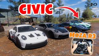 Forza Horizon 5 #35 - Khi Team ND Đua Xe Tốc Độ Cao | Porsche vs Civic | MOZA R3