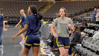 Caitlin Clark gets shots up during Fever shootaround in Atlanta | Ineligible to play this postseason