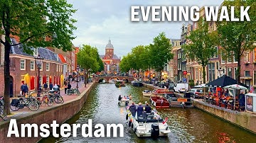 Amsterdam Evening Walking Tour 2025 | Red Light District and beyond [4K/60fps for Big TVs]