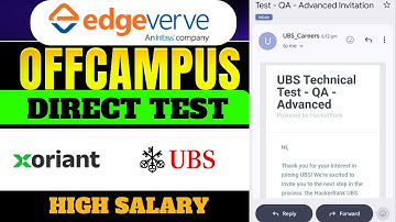 Direct Test UBS, Infosys EdgeVerve Biggest Mass Hiring Announced | 2021-2026 Apply Now