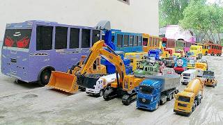 Mobil Truk Tronton Panjang Bongkar Mainan Mobil Balap, Ekskavator, Truk Pasir, Buldoser #01