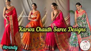 #2024 Karwa chauth❣️New Saree Collection/red saree blouse designs for karwa chauth 2024/red saree