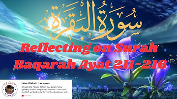 Reflecting on Surah Baqarah Ayat 211-216 || surah baqarah beautiful recitation