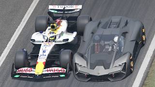 VCARB F1 2025 vs Lamborghini Lambo V12 Vision Gran Turismo at Monza