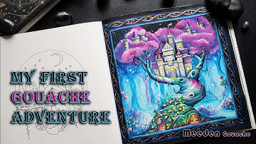 I Tried Gouache for the First Time! ✨Meeden Gouache ✨ Johanna Basford Coloring Page