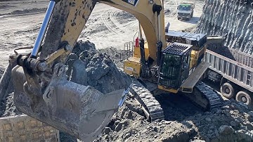 Cat 374D Hydraulic Excavator Loading Trucks With Three Passes - Interkat SA