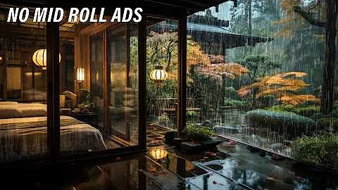 (No Mid Ads) Cozy Rain Sound on Garden😴 | Rain sound for sleep, study and relax