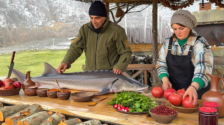 Cooking The Best Beluga Fish Recipe in a Village!