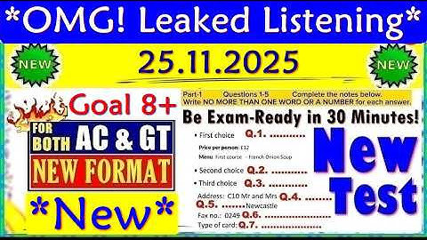 IELTS LISTENING PRACTICE TEST 2025 WITH ANSWERS | 25.11.2025
