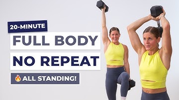 Quick Full Body Dumbbell Workout | 20 Minutes, All Standing + No Repeats