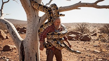 Giant Reticulated Python Attacks Elderly Man in Rocky Plains: Rescue Team Saves the Day
