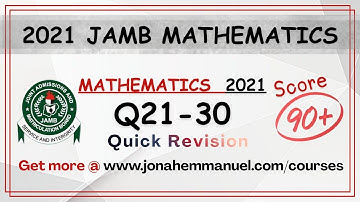 Mathematics JAMB 2021 Tutorial Past Questions and Answers | Maths JAMB Past Questions Revision #jamb