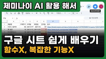 제발 엑셀 함수 억지로 외우지 마세요! 제미나이 AI로 복잡한 기능 없이 구글 시트 정복하기