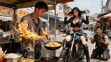 惡霸欺負機車女孩，怎料一旁的擺攤小夥竟是無敵神王，一刀封喉惡霸，身份暴露後絕美女總裁拿著千億下嫁給他！【cyhd】#逆袭爽剧#drama#美女#Hot