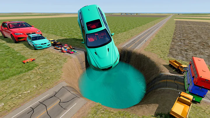 🚨 BIG & SMALL CARS vs GIANT PIT #104 🌈💥 – BeamNG.drive Extreme Crash Challenge | Impala BeamNG