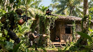 Action movie! Special forces swiftly raid a terrorist base with full firepower to rescue hostages!