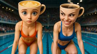 Swimming Competition | SIGMA GIRL x BABY CAPPUCCINA | Horror Comedy Animation