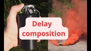 Making smoke grenade fuse using gasless pyrotechnic mixture
