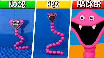 LEGO Pink Big Worm : Noob, Pro, HACKER! / (ROBLOX Slap Tower)