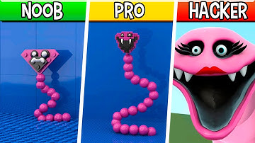 LEGO Pink Big Worm : Noob, Pro, HACKER! / (ROBLOX Slap Tower)