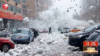 Roads Shatter, Cars Crushed — Beijing Bombarded by Massive Hailstorm