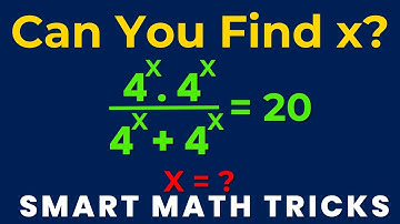 Solve (4ˣ × 4ˣ) / (4ˣ + 4ˣ) = 20 | Find x | Canada Math Problem | Exponential Algebra Puzzle