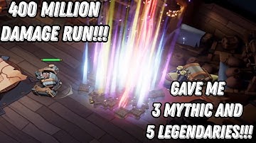 400 MILLION DAMAGE RUN! INSANE LOOT 3 MYTHIC AND 5 LEGENDARIES! BEST RUN! Raiders of Blackveil