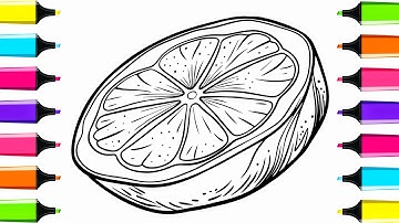 How To Draw Realistic Lemon Slice 🍋| Lemon Draw Easy for Kids | Colouring Video | Artist Shruti |