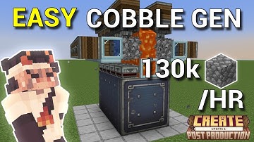 Easy and Efficient Create 6.0 Cobblestone Generator | Create Mod Block-By-Block Tutorial