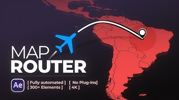 Automated After Effects Map Animations: Map Router – 300+ Elements & No Plugins 🗺️