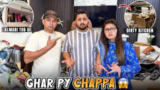 PAPA AUR MAI NY GHAR PY CHAPPA MARA 😱 | Areeb Ki Shamat Agai 😡 | Kitchen Ki Cabinet Bhi Tor De 😭