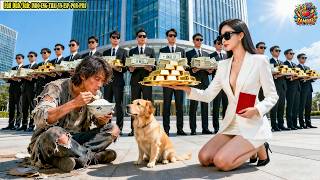 CEO pura-pura miskin jadi pengemis berebut makan dengan anjing lalu CEO wanita berlutut melamar