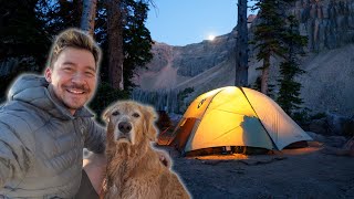 Solo backpacking trip with my dog to a beautiful lake in the mountains