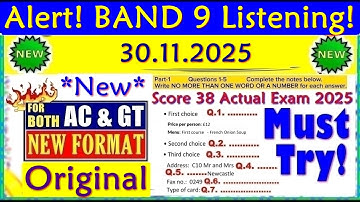 IELTS LISTENING PRACTICE TEST 2025 WITH ANSWERS | 30.11.2025