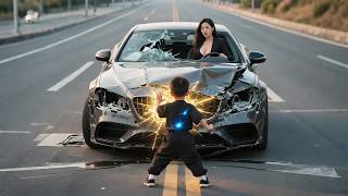 8歲小男孩竟徒手攔下失控的豪車救女總裁，原來男孩竟是天生神力！總裁立刻閃婚一旁的窮爸爸做小媽為報答男孩的救命之恩！#超能少年
