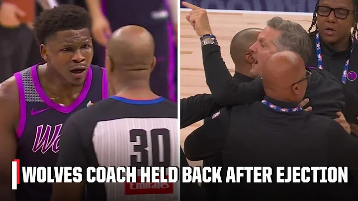 Chris Finch EJECTED after rushing court, officials in protest of no-call | NBA on ESPN