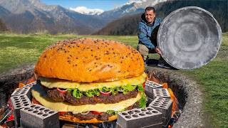 I Cooked a Huge Burger in The Wilderness!